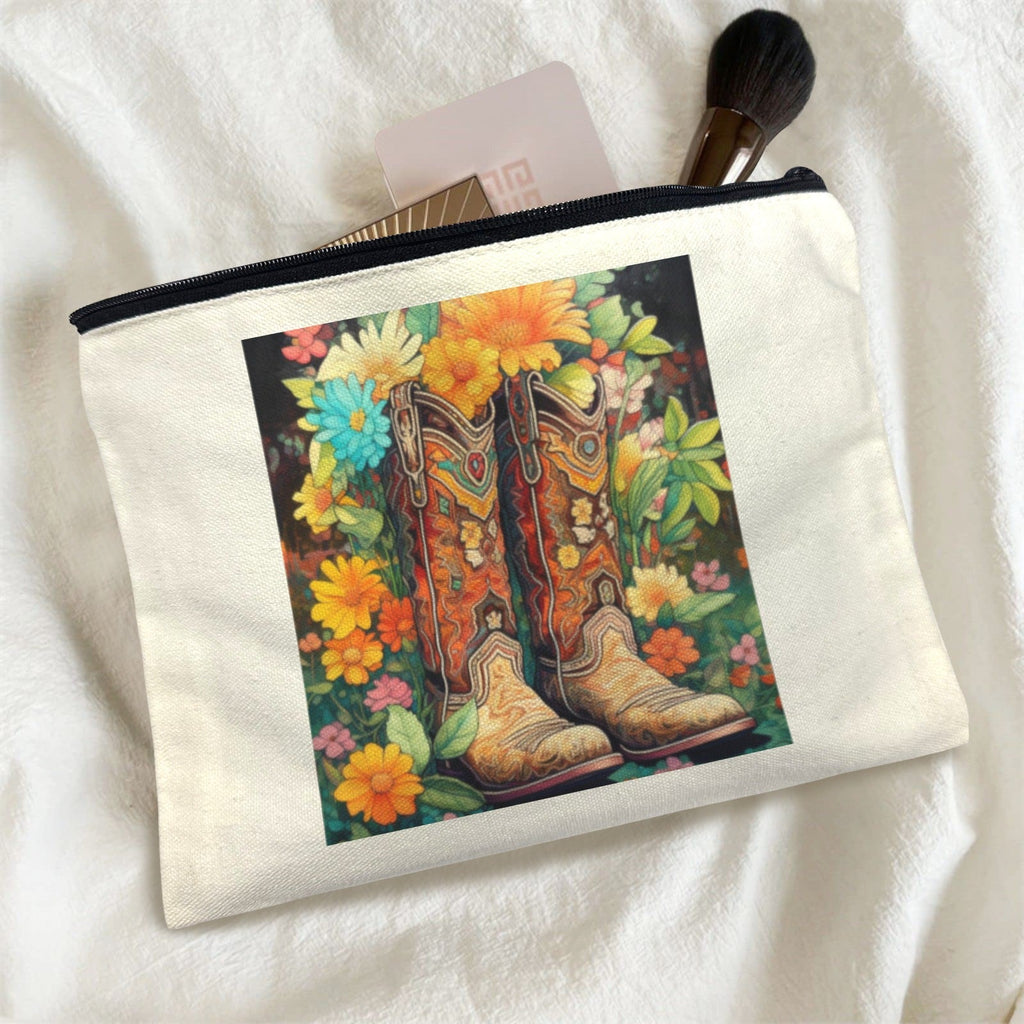 Baha Ranch Floral Cowboy Boots Cosmetic Bag Pack of 5 Made in America by Baha Ranch Western Wear