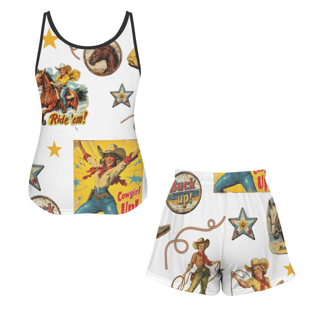 Baha Ranch Vintage Cowgirl Collage Tank Shorts Lounge Set Made in America by Baha Ranch Western Wear - product image 6