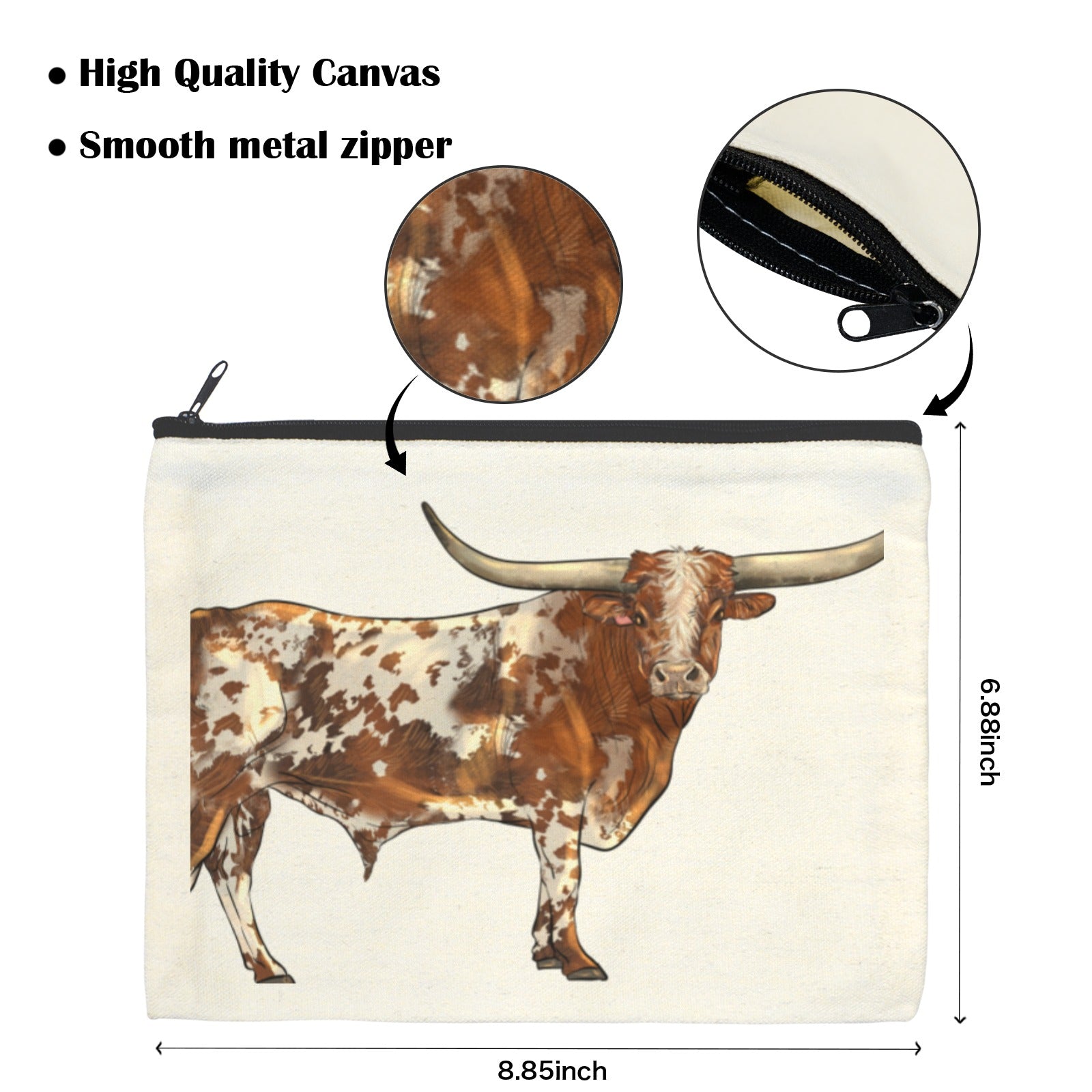 Baha Ranch Longhorn Cosmetic Bag Pack of 5 Made in America by Baha Ranch Western Wear - product image 3