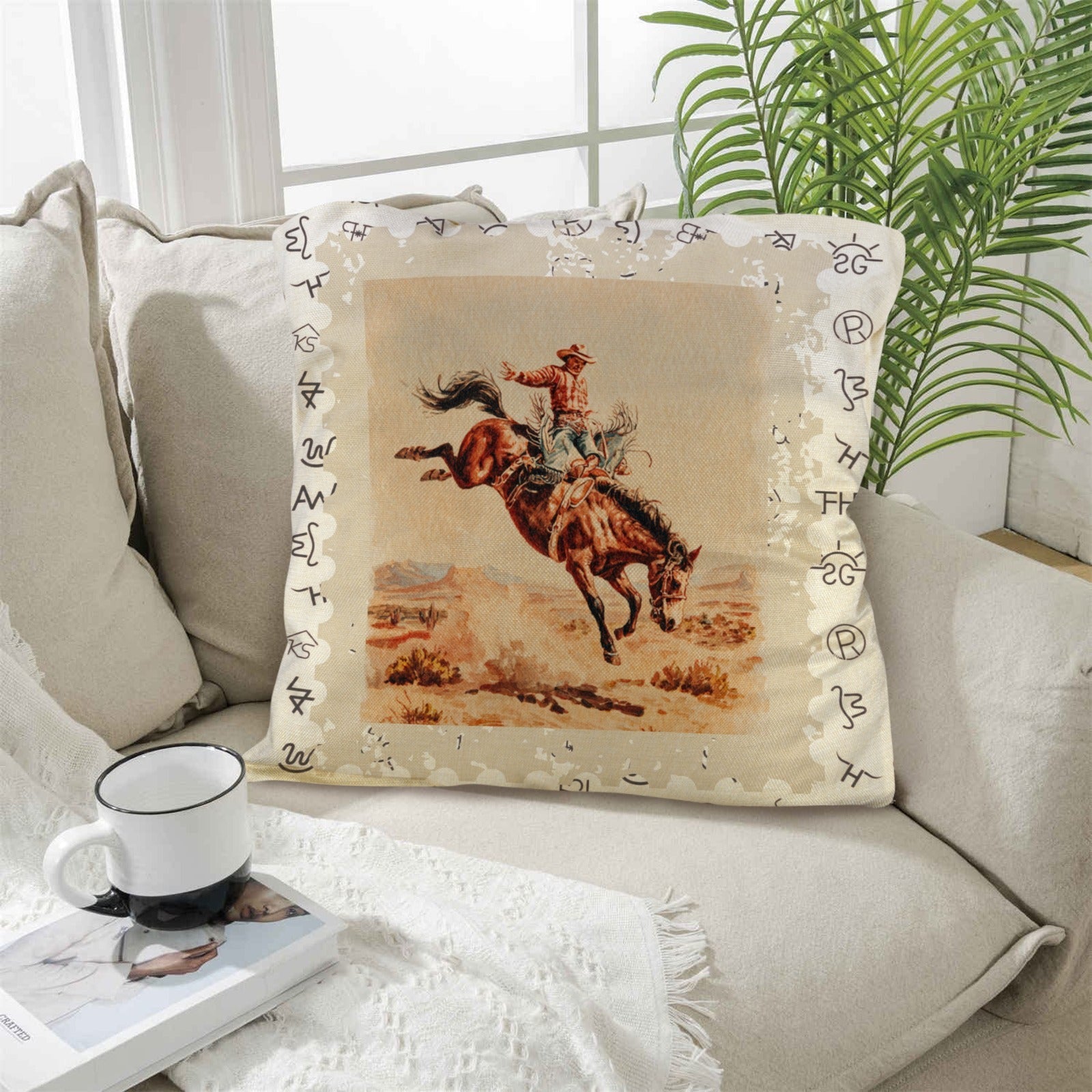 Baha Ranch Vintage Rodeo Stamp Throw Pillow Made in America by Baha Ranch Western Wear - product image 4