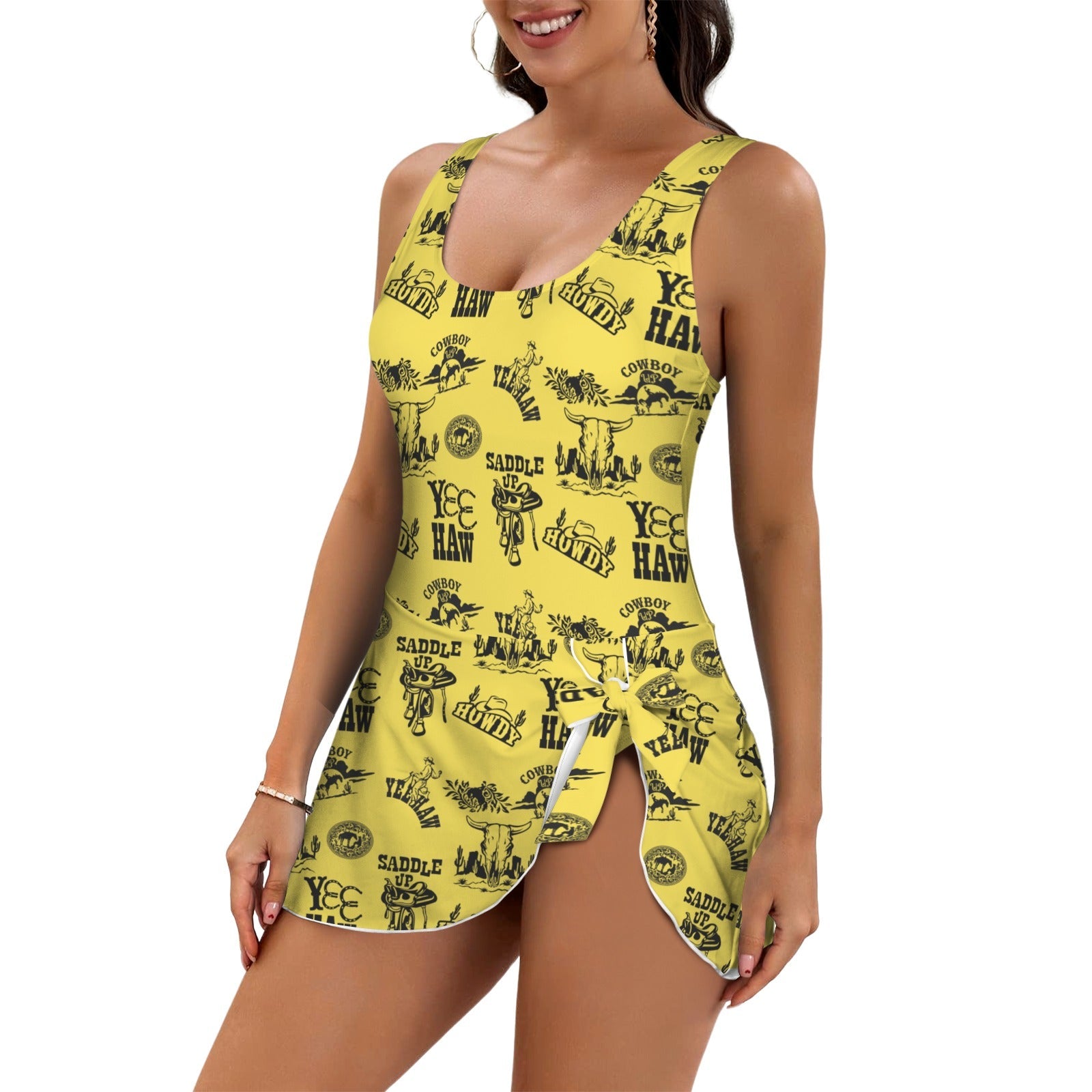 Baha Ranch Cowgirl Graphics Skirted One Piece Swim Suit by Baha Ranch Western Wear - product image 2