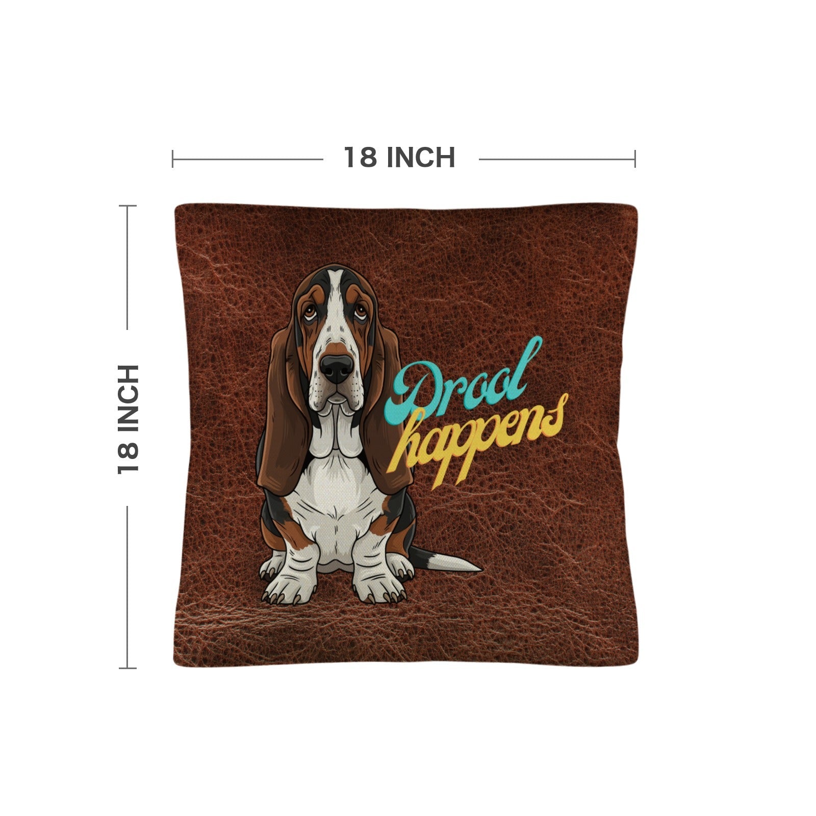 Baha Ranch Basset Hound Drool Happens Pillow Case Made In America by Baha Ranch Western Wear - product image 3