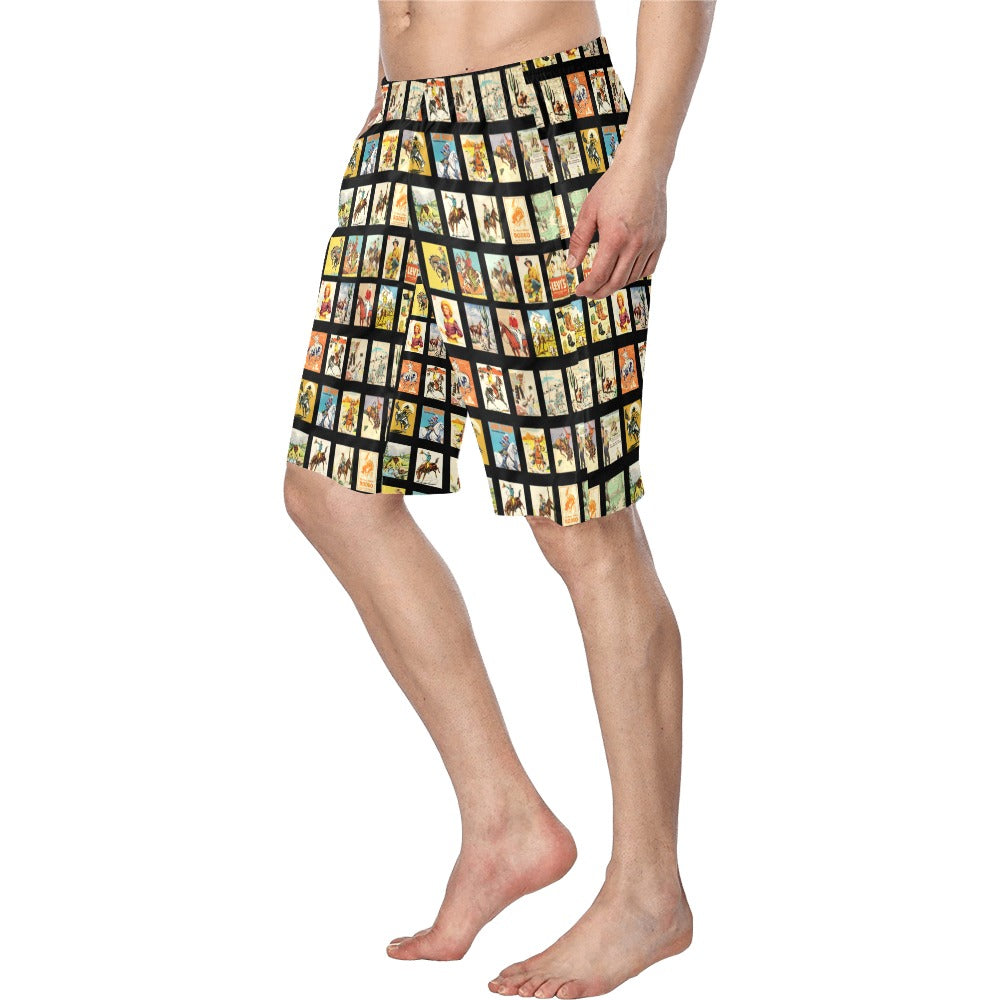 Baha Ranch Vintage Cowboy Collage Western Men's Swim Trunk Shorts by Baha Ranch Western Wear - product image 4