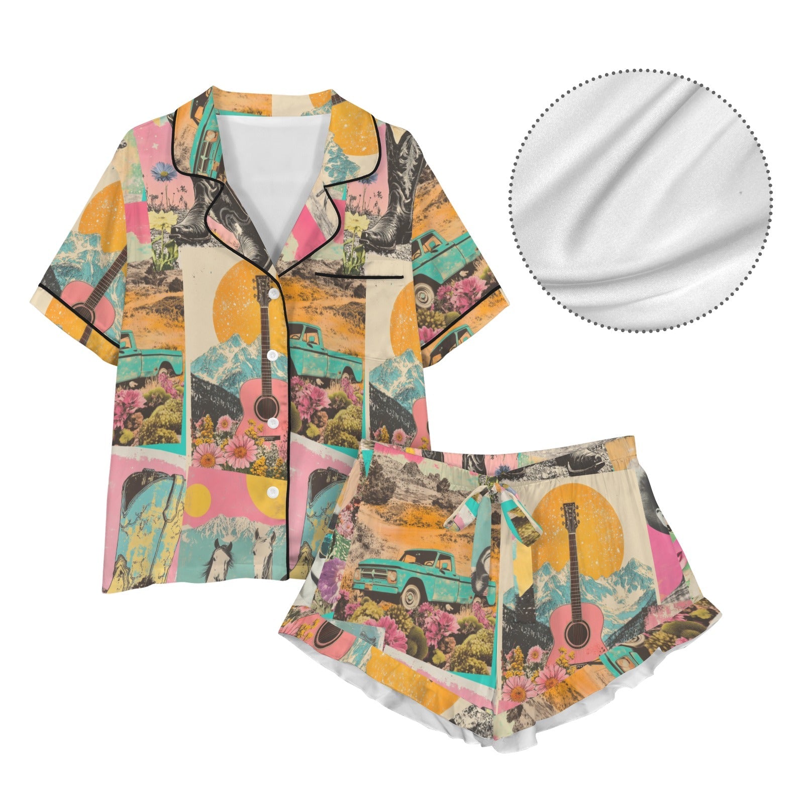 Baha Ranch Retro Pop Western Satin Pajama Set by Baha Ranch Western Wear - product image 7