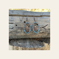 Feather and Turquoise Dangling Copper Fashion Earrings WA175