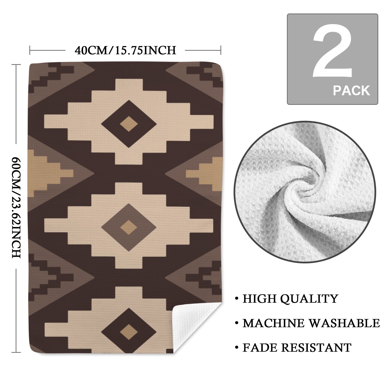 Baha Ranch Earth Aztec Set of 2 Dish Towels Kitchen Towel Made in America by Baha Ranch Western Wear - product image 4