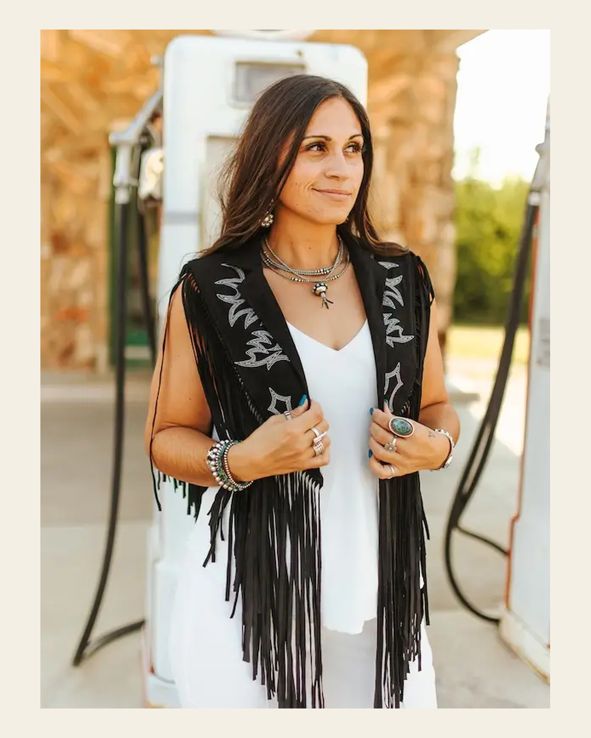 Felicity Fringe Bootstitch | Cape on a warm cream background