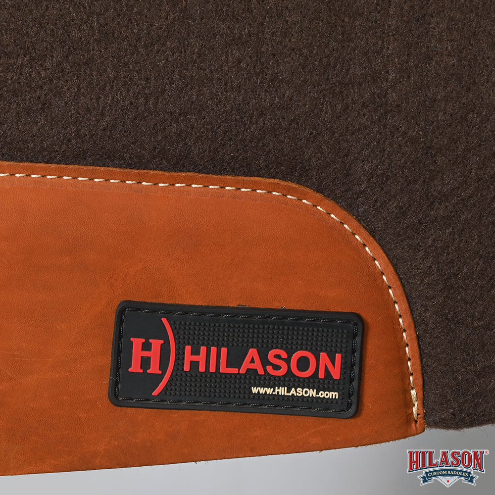 HILASON Western Wool Felt Contoured Horse Saddle Pad W/ Distressed Wear Leather | for Horses