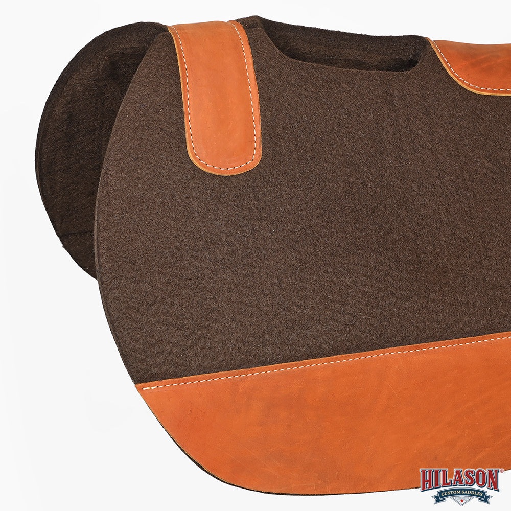 HILASON Western Wool Felt Contoured Horse Saddle Pad W/ Distressed Wear Leather | for Horses