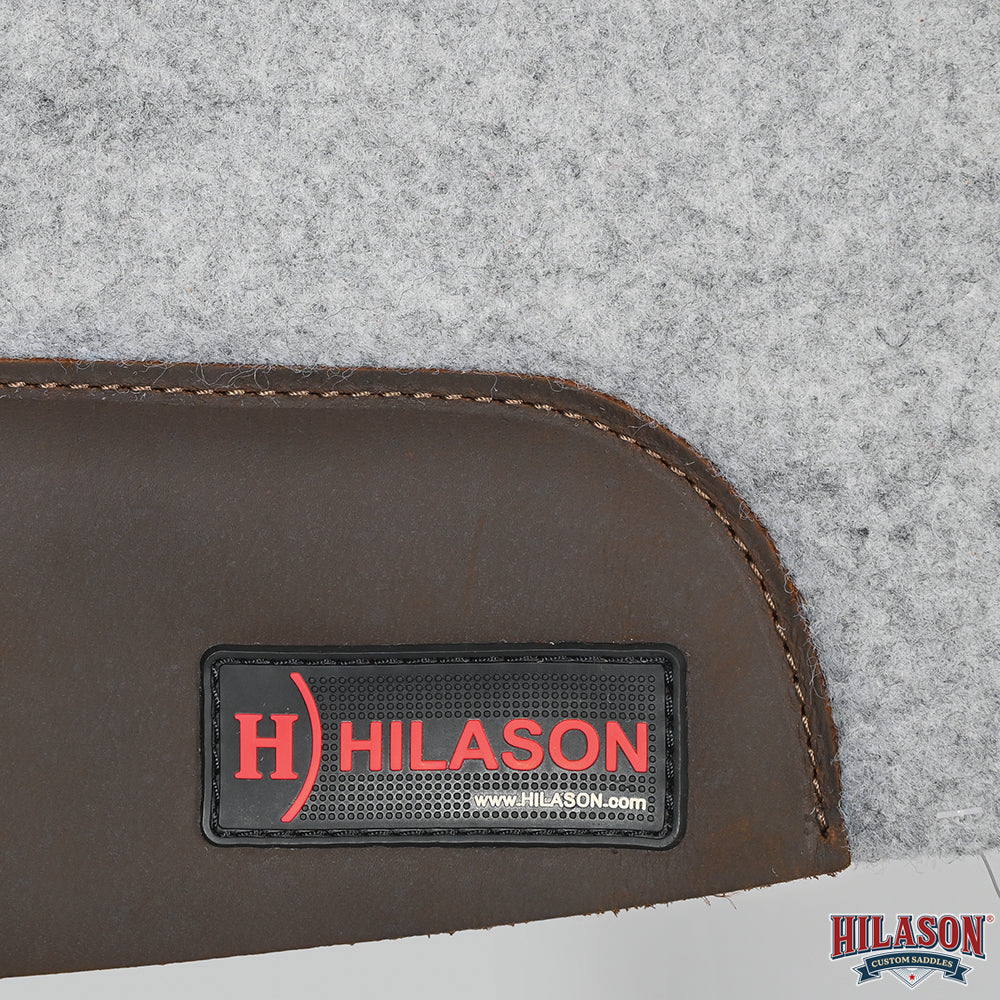 HILASON Western Wool Felt Contoured Horse Saddle Pad W/ Distressed Wear Leather | for Horses
