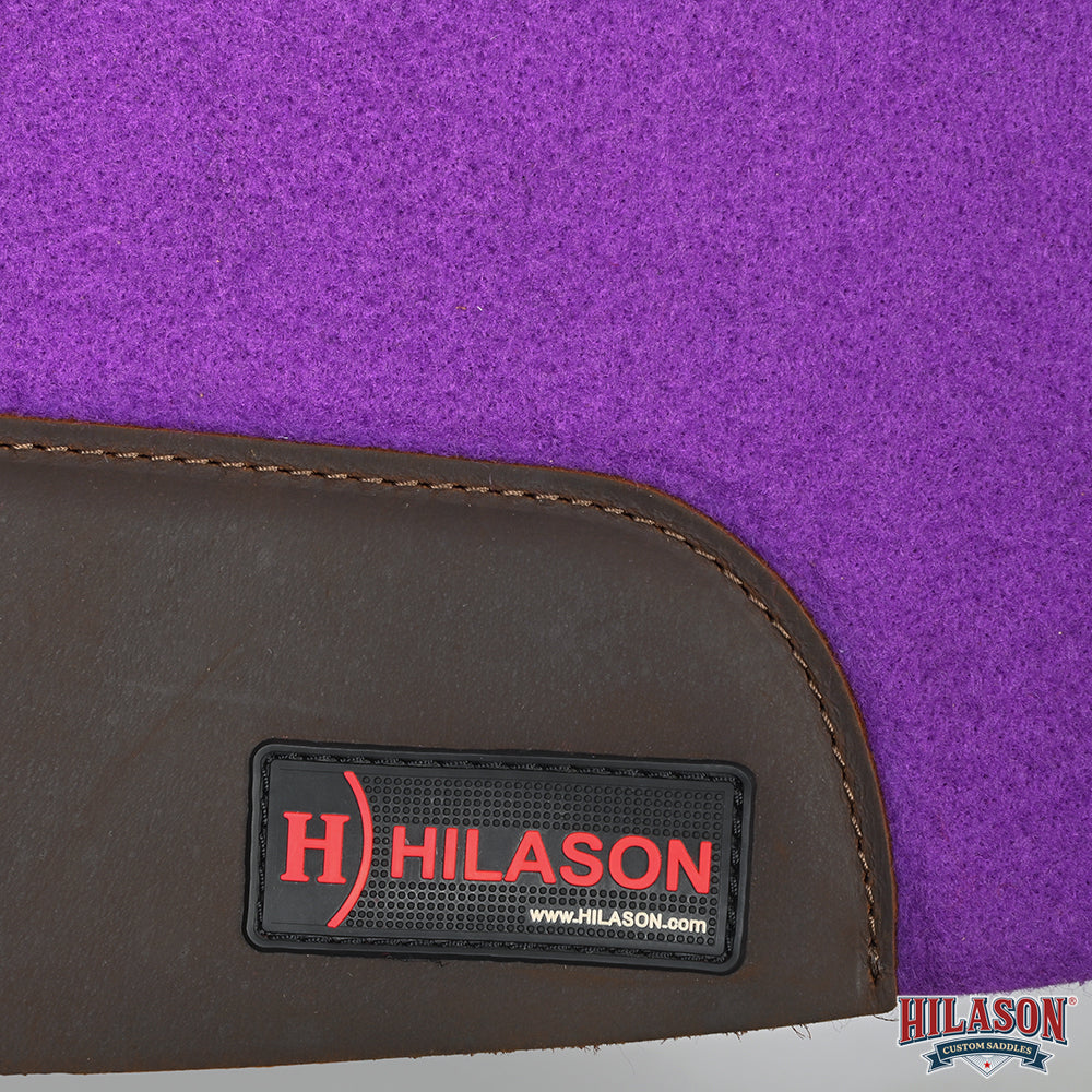 HILASON Western Wool Felt Contoured Horse Saddle Pad W/ Distressed Wear Leather | for Horses