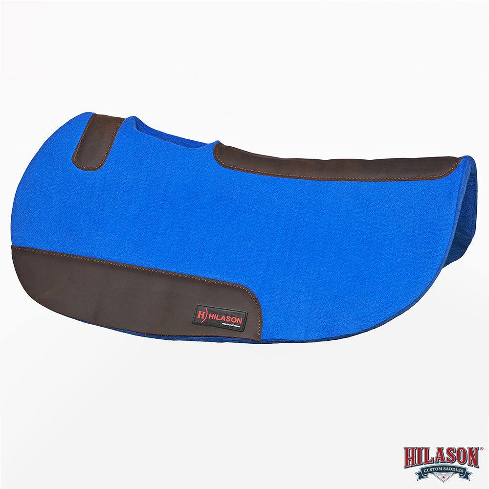 HILASON Western Wool Felt Contoured Horse Saddle Pad W/ Distressed Wear Leather | for Horses