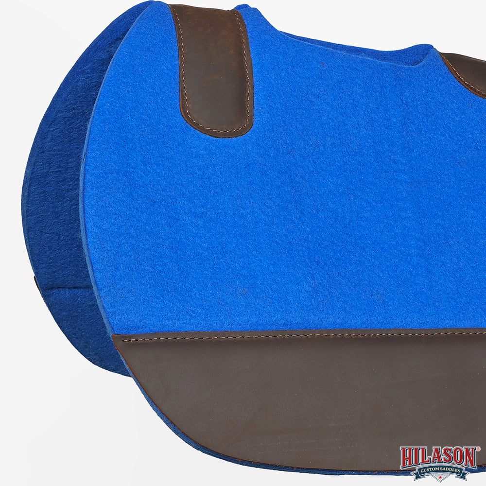 HILASON Western Wool Felt Contoured Horse Saddle Pad W/ Distressed Wear Leather | for Horses