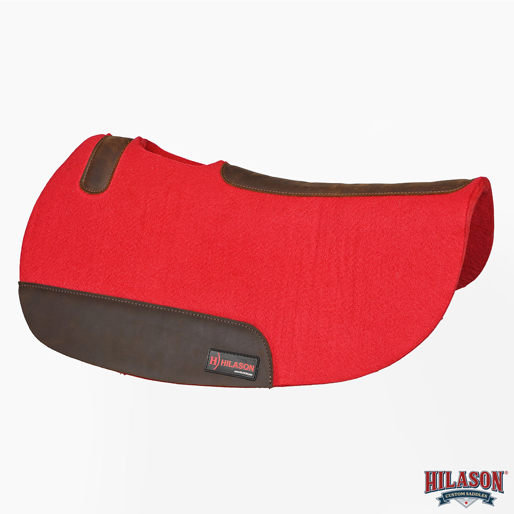 HILASON Western Wool Felt Contoured Horse Saddle Pad W/ Distressed Wear Leather | for Horses
