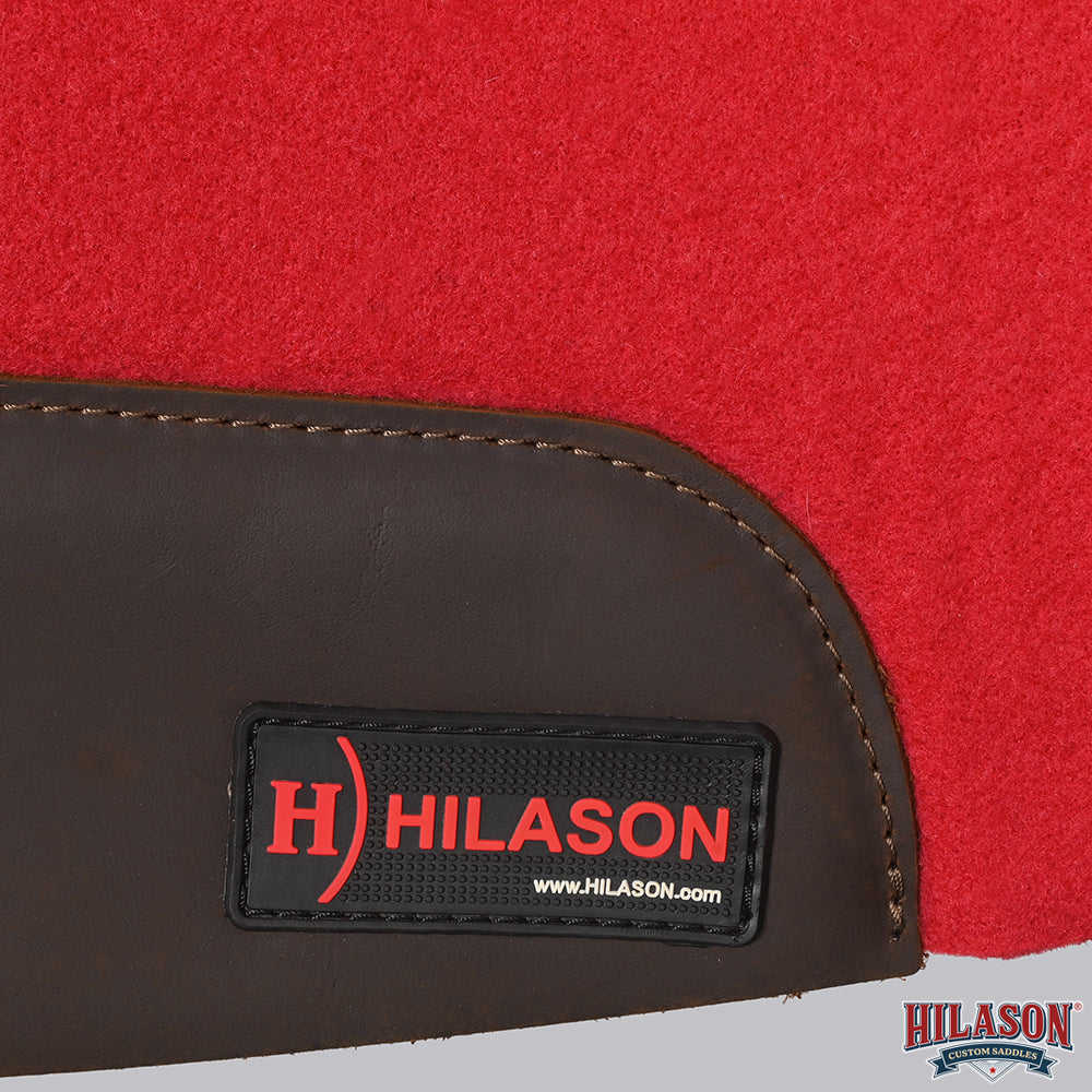 HILASON Western Wool Felt Contoured Horse Saddle Pad W/ Distressed Wear Leather | for Horses