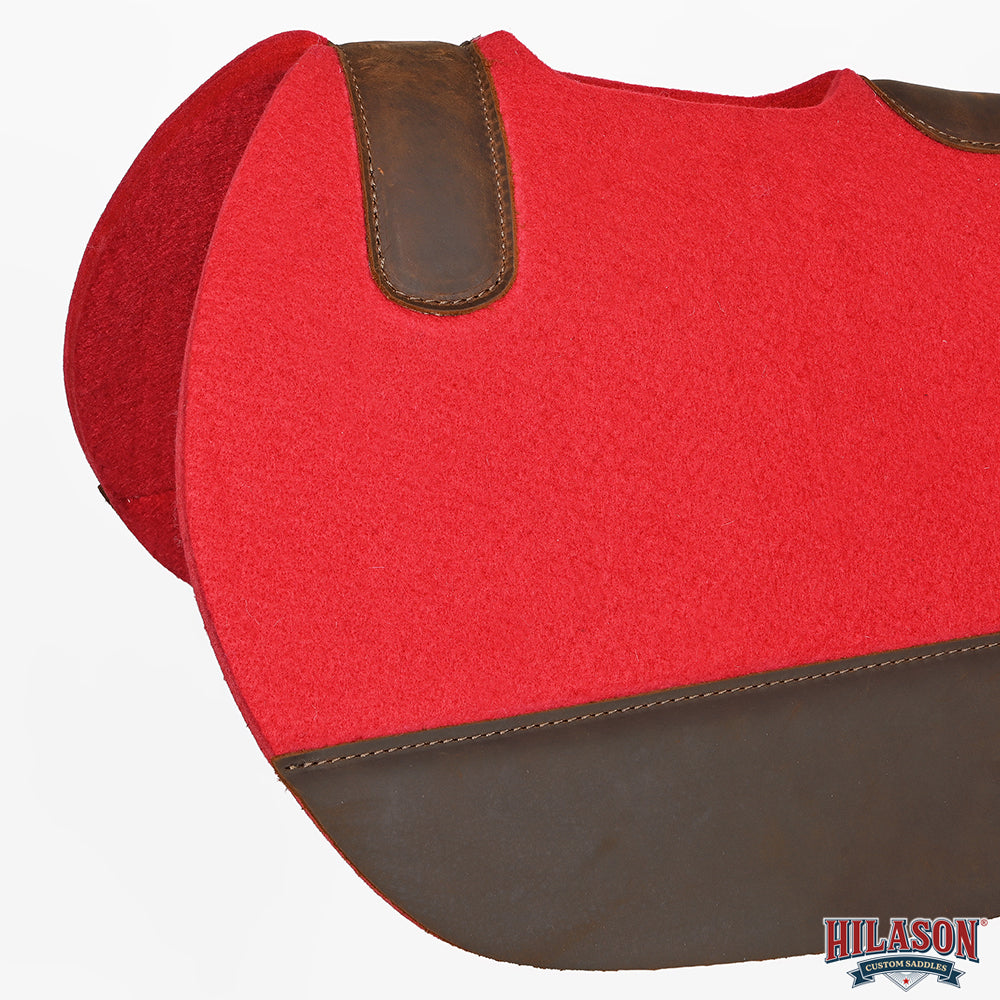 HILASON Western Wool Felt Contoured Horse Saddle Pad W/ Distressed Wear Leather | for Horses