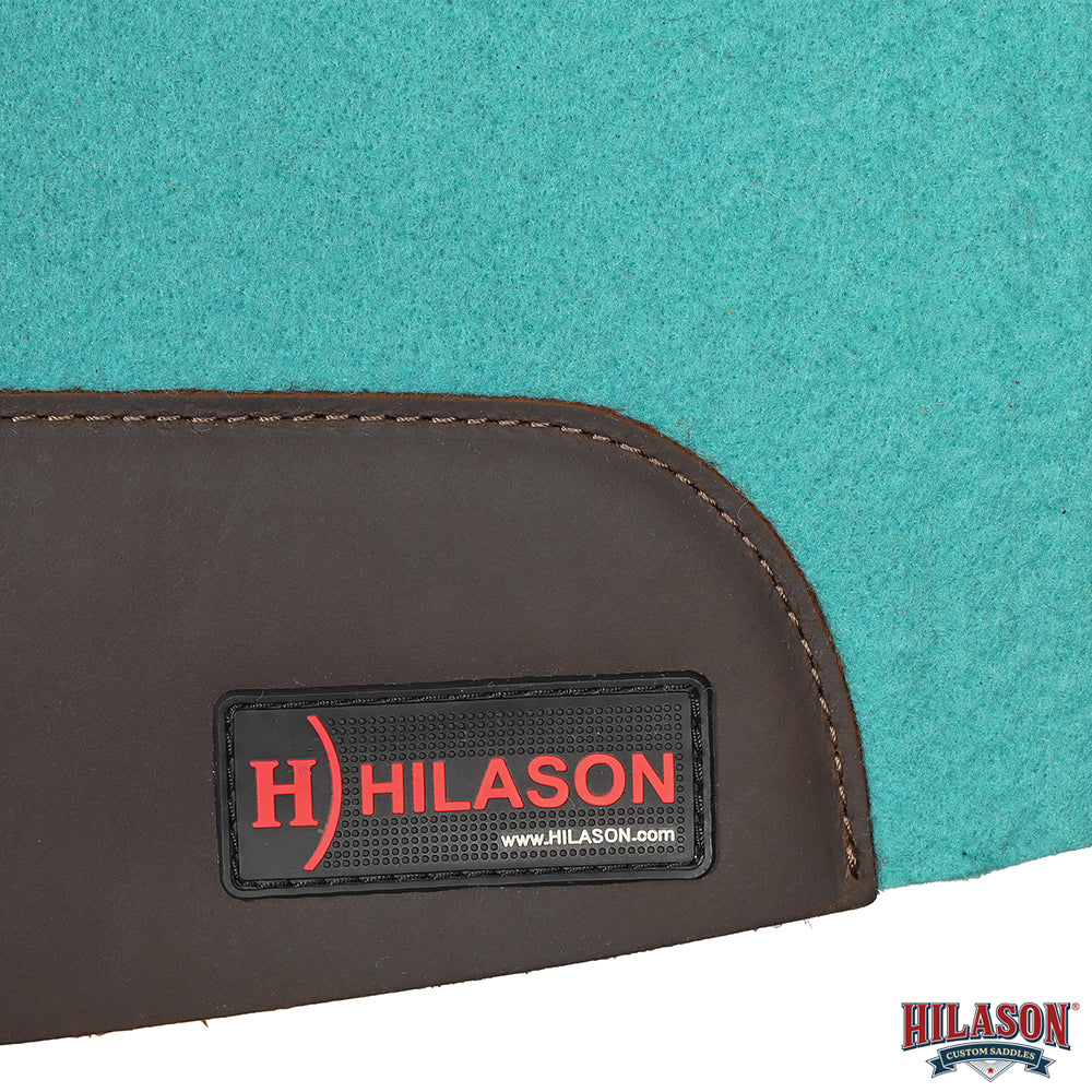 HILASON Western Wool Felt Contoured Horse Saddle Pad W/ Distressed Wear Leather | for Horses