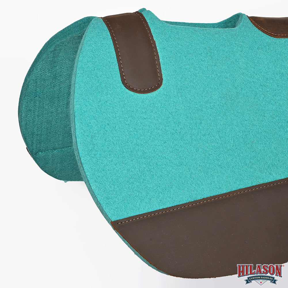 HILASON Western Wool Felt Contoured Horse Saddle Pad W/ Distressed Wear Leather | for Horses