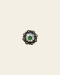 Fern & Clear Copper 1" European Crystal Concho on a warm cream background