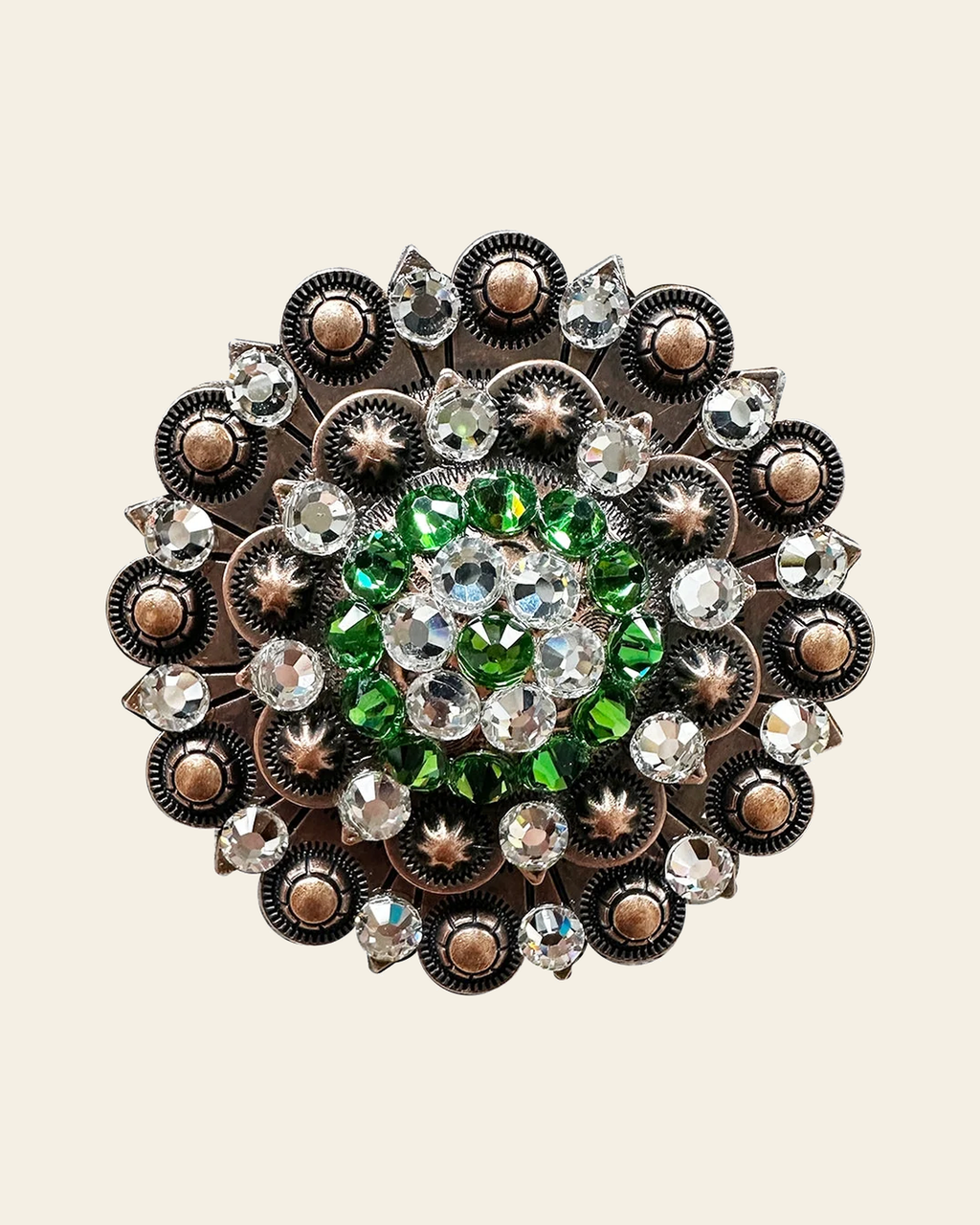 Fern & Clear Copper Berry Jacket European Crystal on a warm cream background