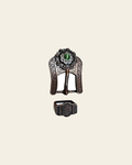 Fern & Clear Copper European Crystal Buckle Keeper Set on a warm cream background