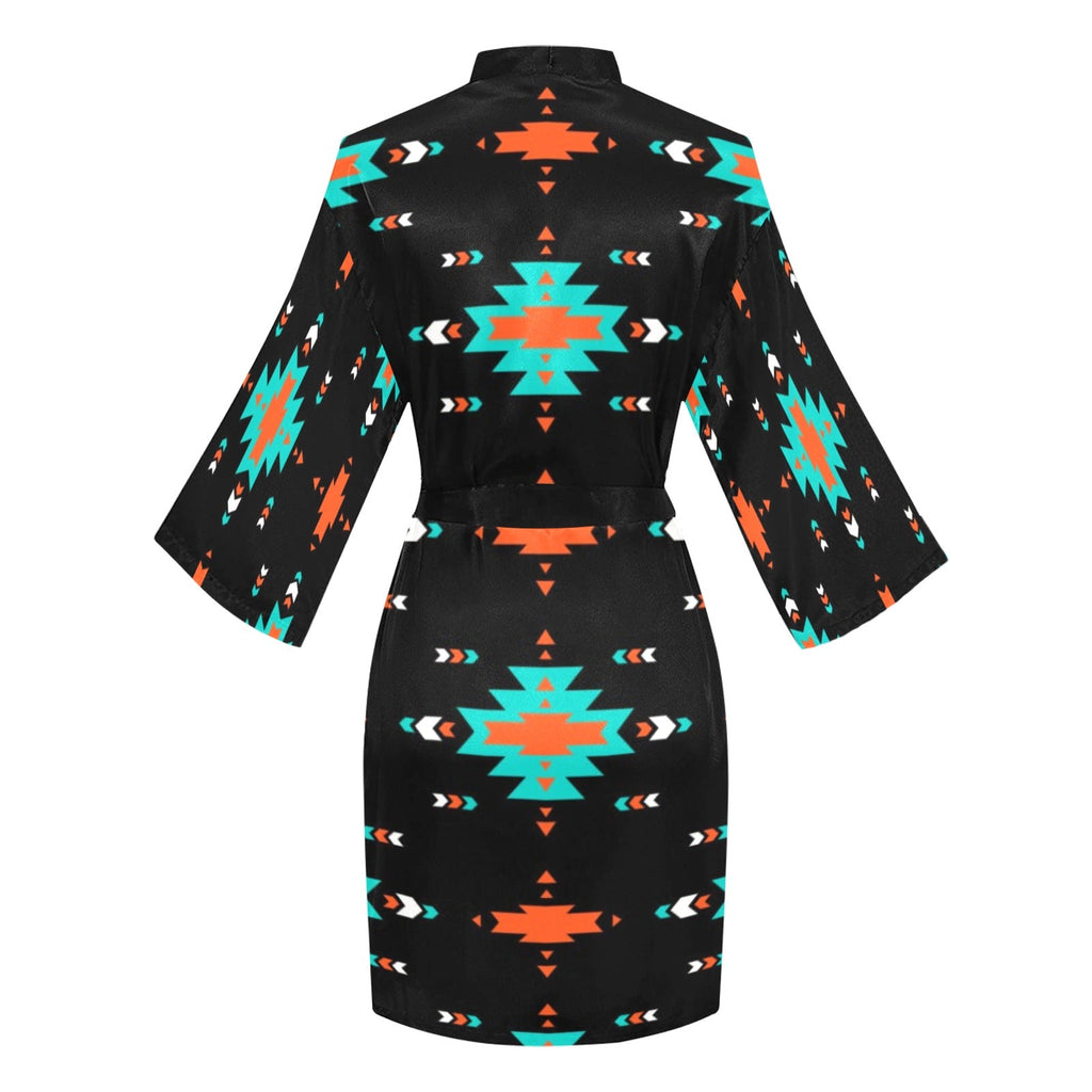 Baha Ranch Orange Turquoise Women's Lounge Kimono Robe by Baha Ranch Western Wear - product image 4