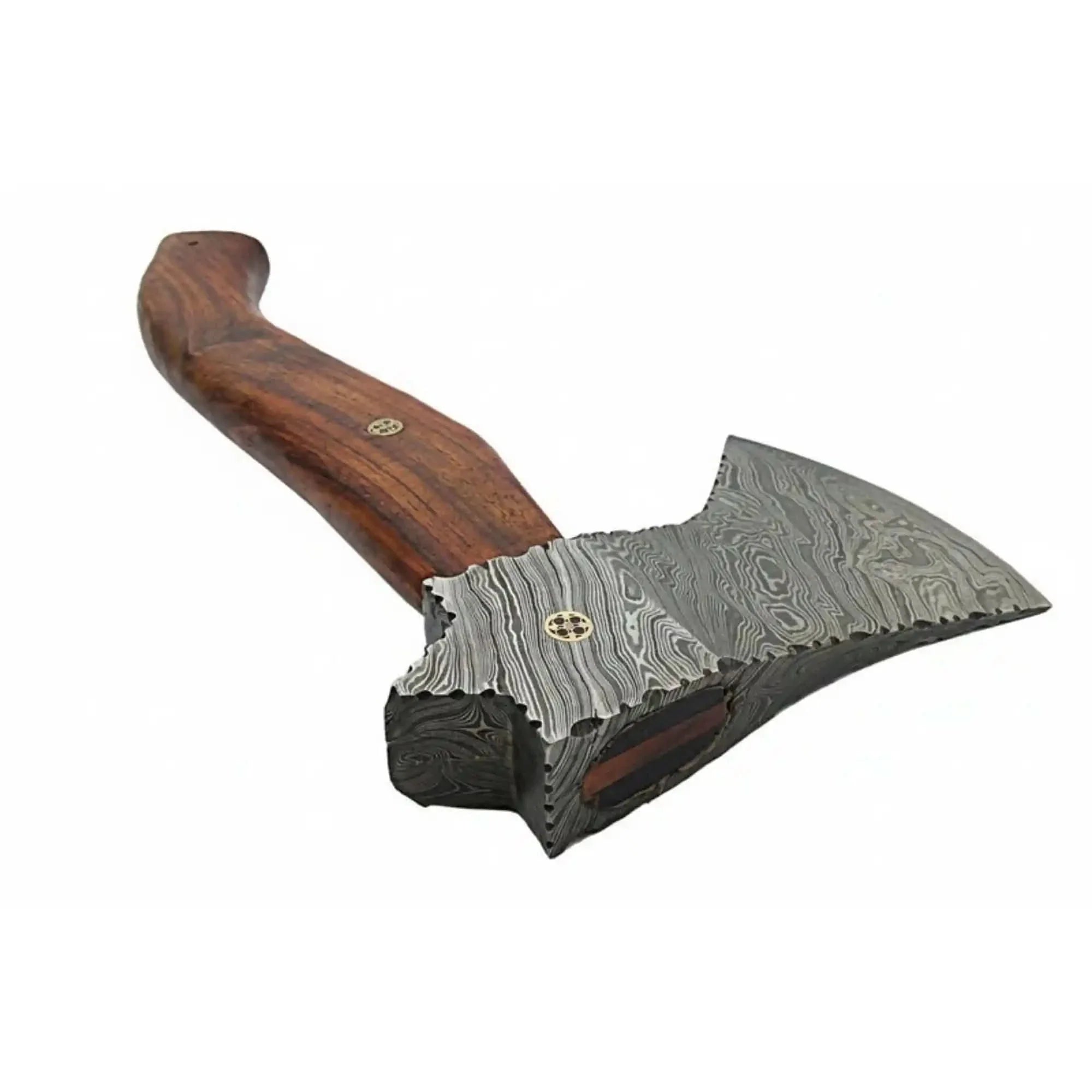 Hollow Pine Damascus Axe with Rosewood Handle