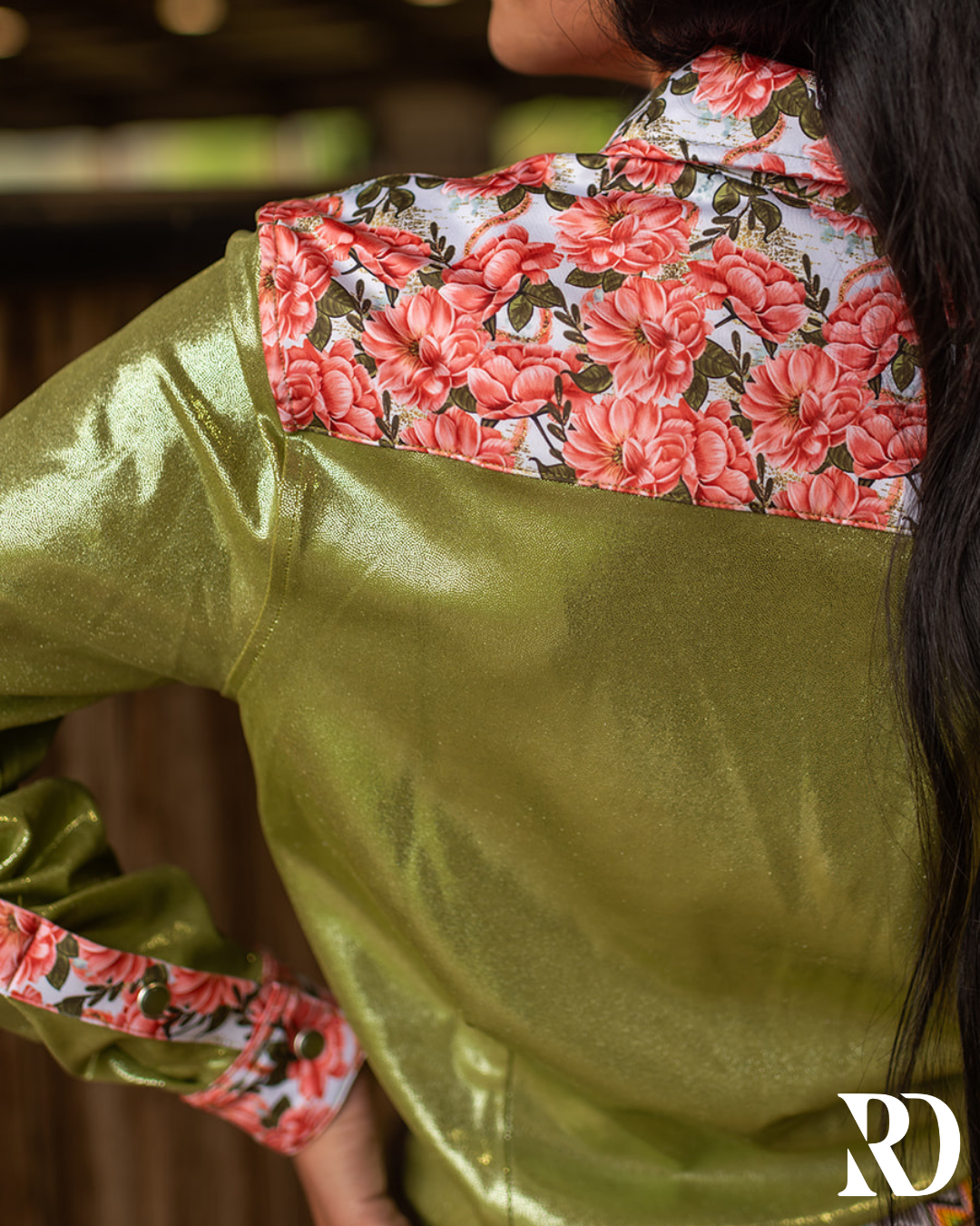 First Date & Olive Sparkle Performance Rodeo Shirt — view 2