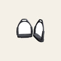 3 In Neck Hilason Western Slanted Stainless Steel rubber Pad Flex Stirrups Black