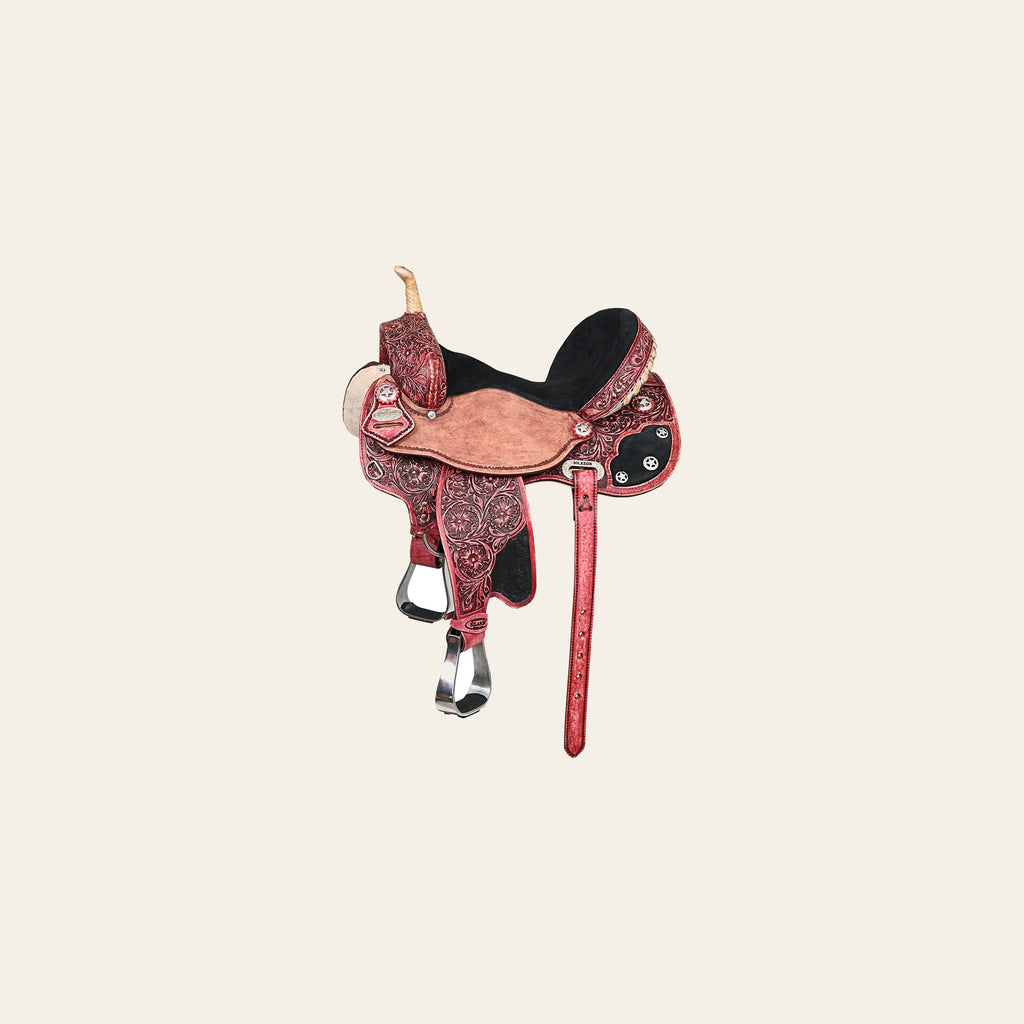 HILASON Flex Tree Western Horse Saddle American Leather Trail Barrel | for Horses