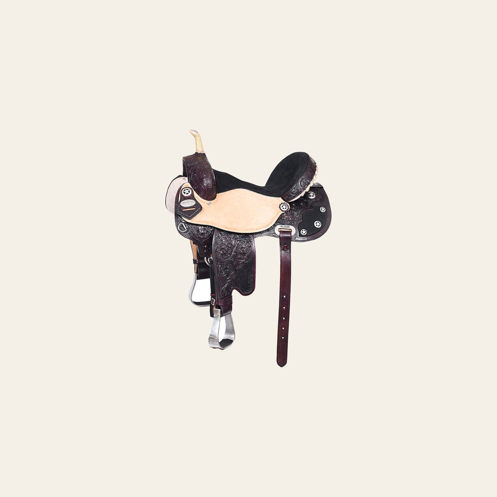 HILASON Flex Tree Western Horse Saddle American Leather Trail Barrel | for Horses
