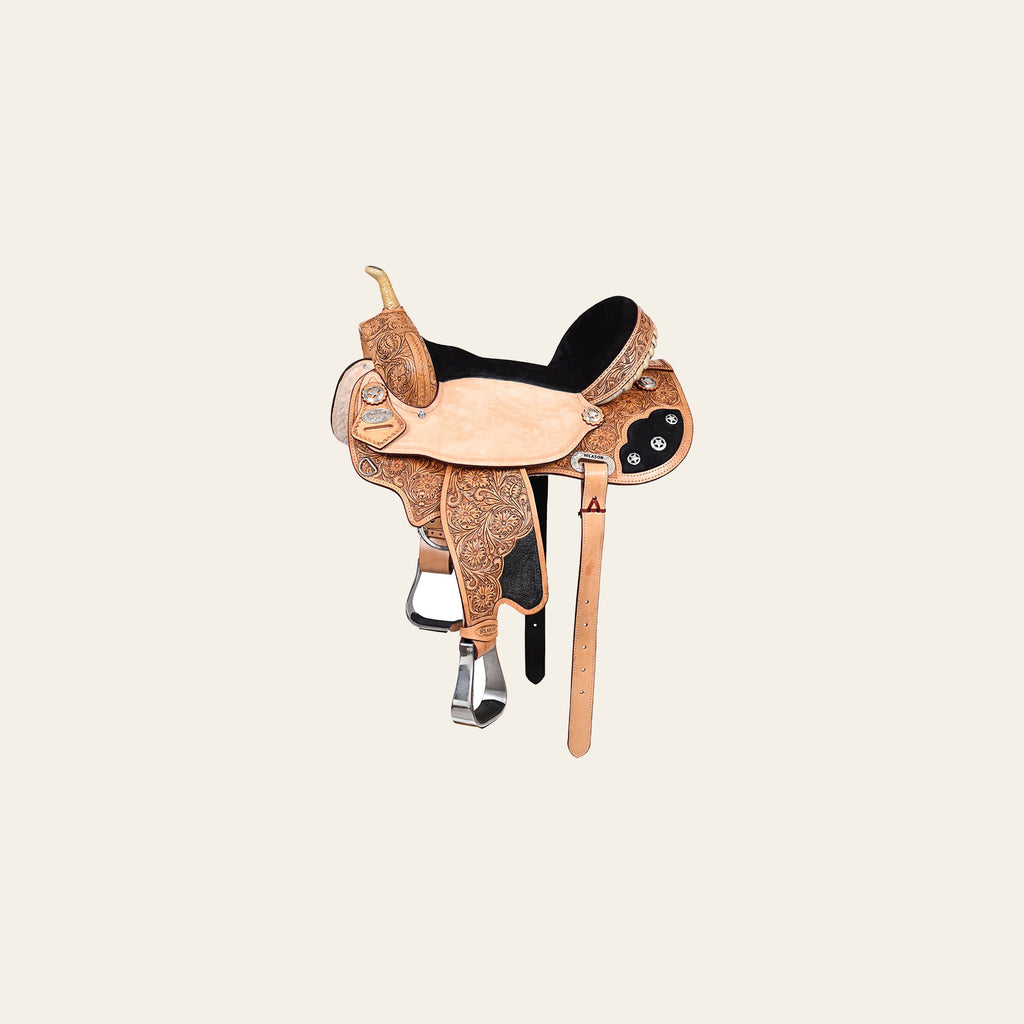 HILASON Flex Tree Western Horse Saddle American Leather Trail Barrel | for Horses Quilted