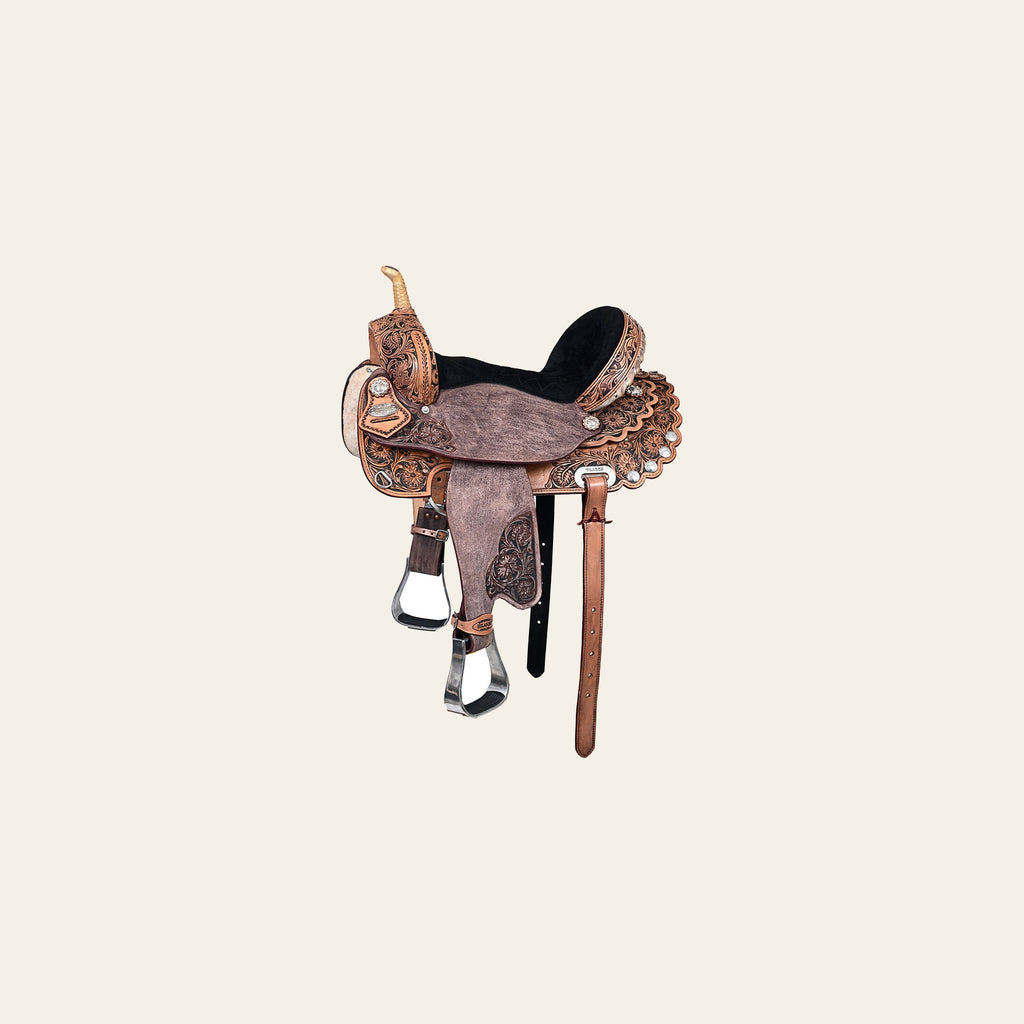 HILASON Flex Tree Western Horse Saddle American Leather Trail Barrel Racing | for Horses