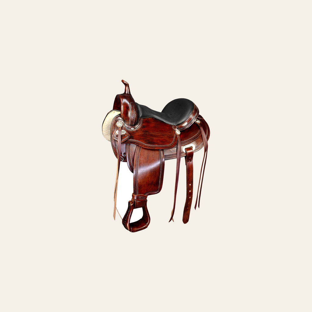 HILASON Western Horse Saddle American Leather Flex Tree Trail & Pleasure Dark Brown | for Horses