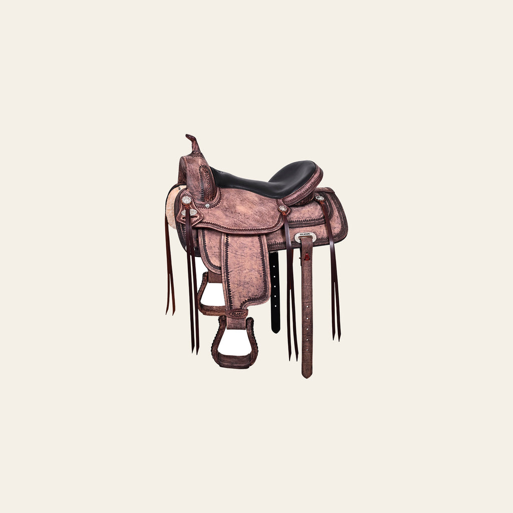 HILASON Western Horse Saddle American Leather Flex Tree Trail & Pleasure Brown | for Horses