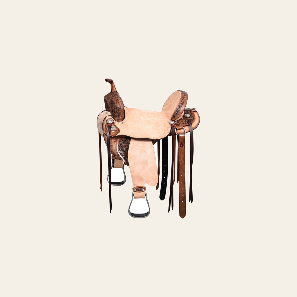 HILASON Flex Tree Western Horse Saddle in American Leather Barrel Trail | for Horses