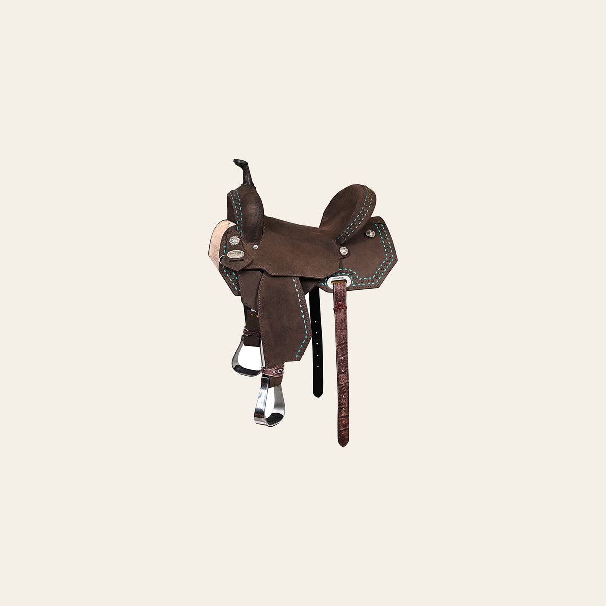HILASON Flex Tree Western Horse Saddle in American Leather Barrel Trail | for Horses