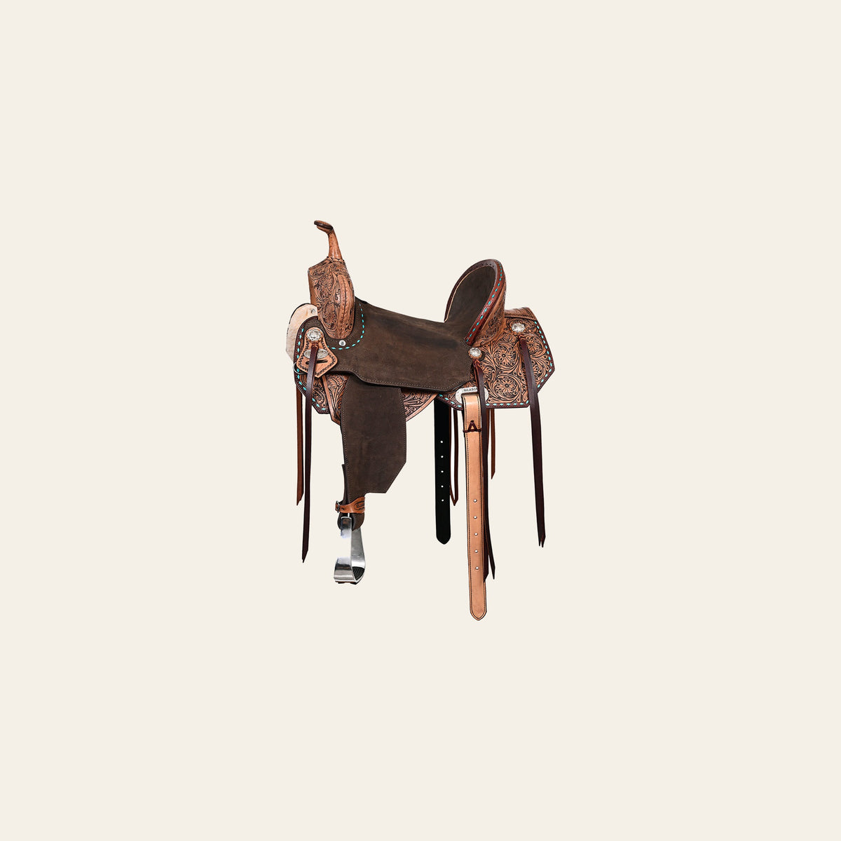 HILASON Flex Tree Western Horse Saddle in American Leather Barrel Trail | for Horses