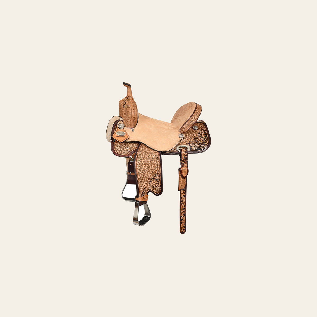HILASON Flex Tree Western Horse Saddle in American Leather Barrel Trail | for Horses