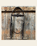 Floral Scalloped Dark Oil Browband Headstall / Bridle on a warm cream background