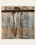 Floral Scalloped Light Oil One Ear Headstall / Bridle on a warm cream background