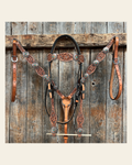 Floral Teal Dot Western Floral Browband/One Ear Headstall & Breastcollar Tack Set #BBBC593 on a warm cream background