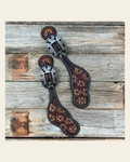 Flower Power Jet, AB Spur Straps #SS130 on a warm cream background