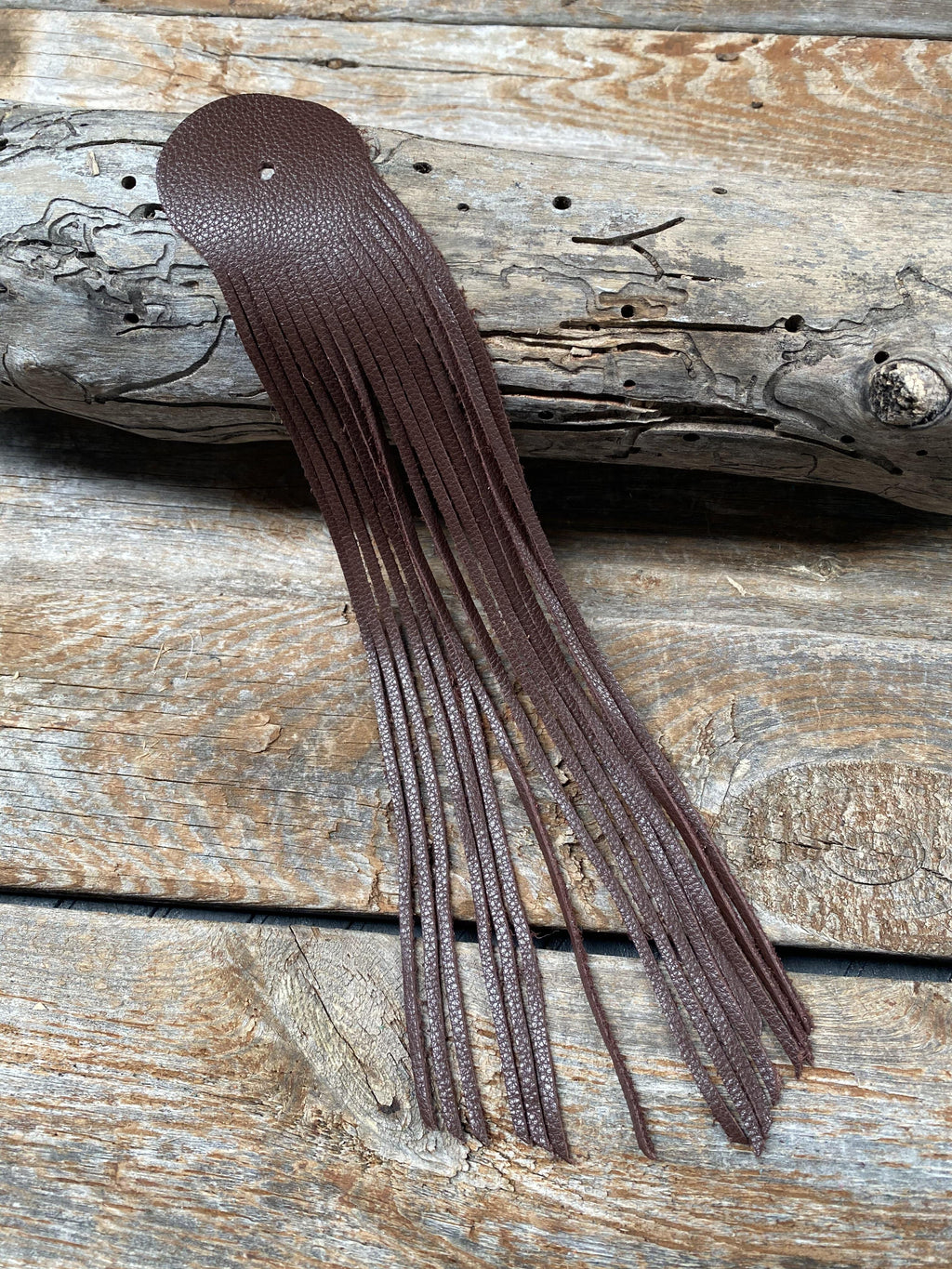 Brown Leather Fringe
