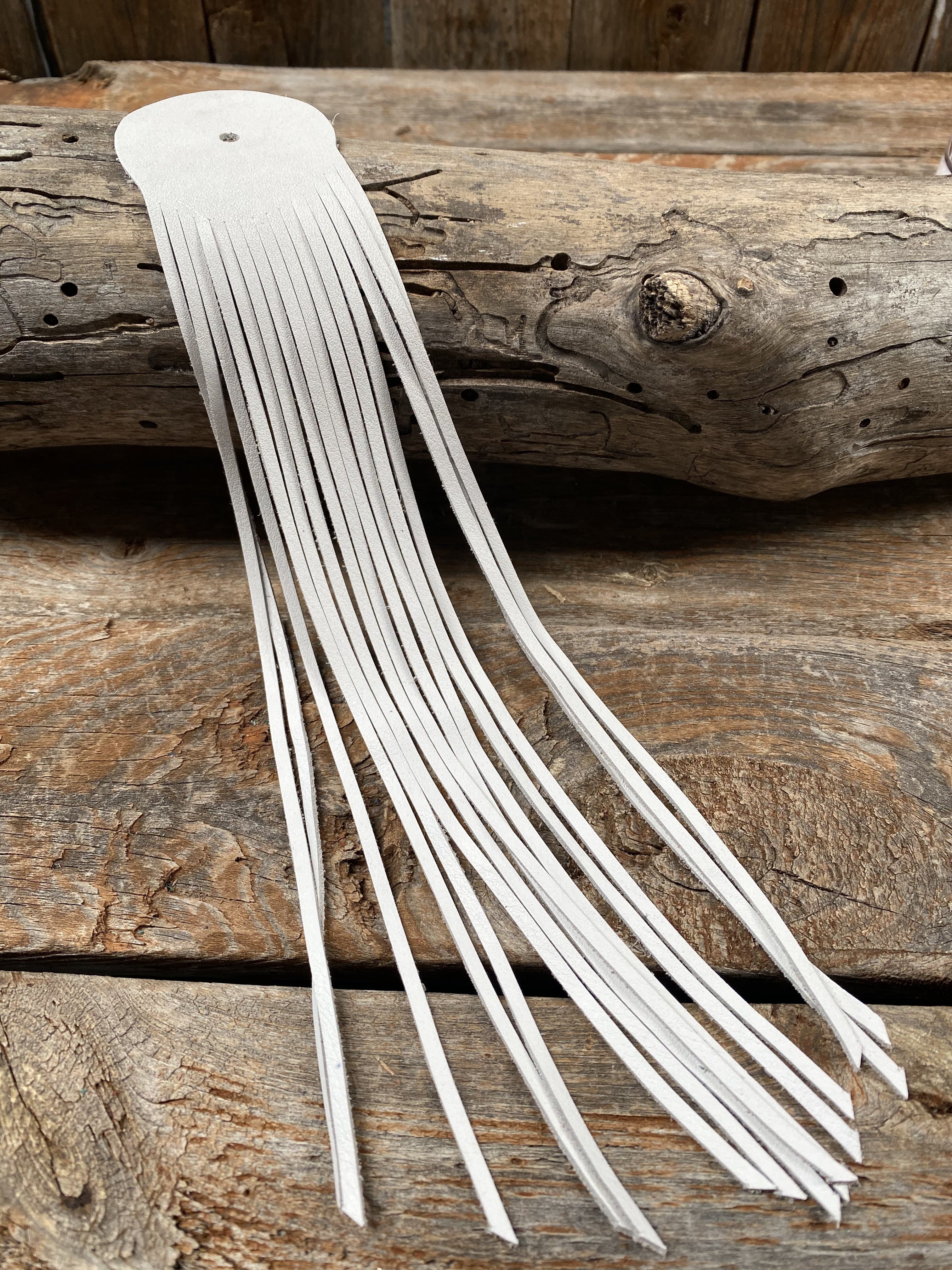 White Leather Fringe