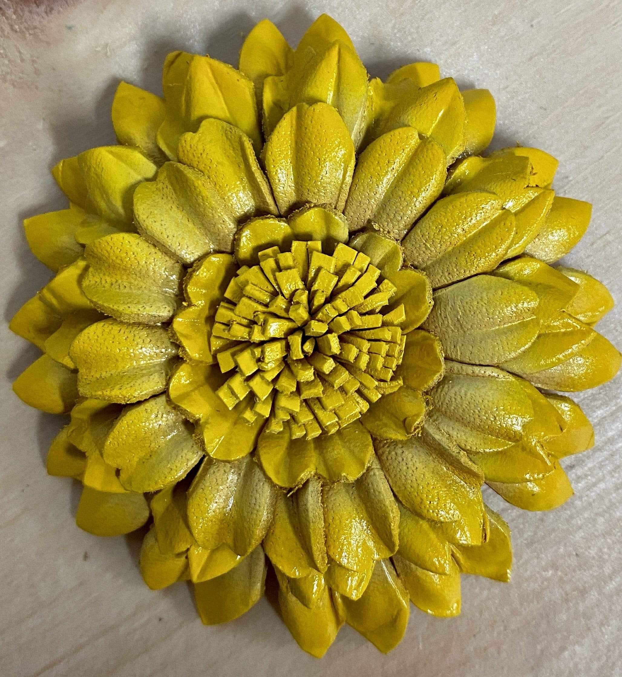 Yellow Sunflower Leather Flower