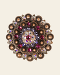 Fuchsia, AB & Lilac Copper Berry Jacket European Crystal on a warm cream background