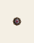 Fuchsia & Lilac Copper 1" European Crystal Concho on a warm cream background