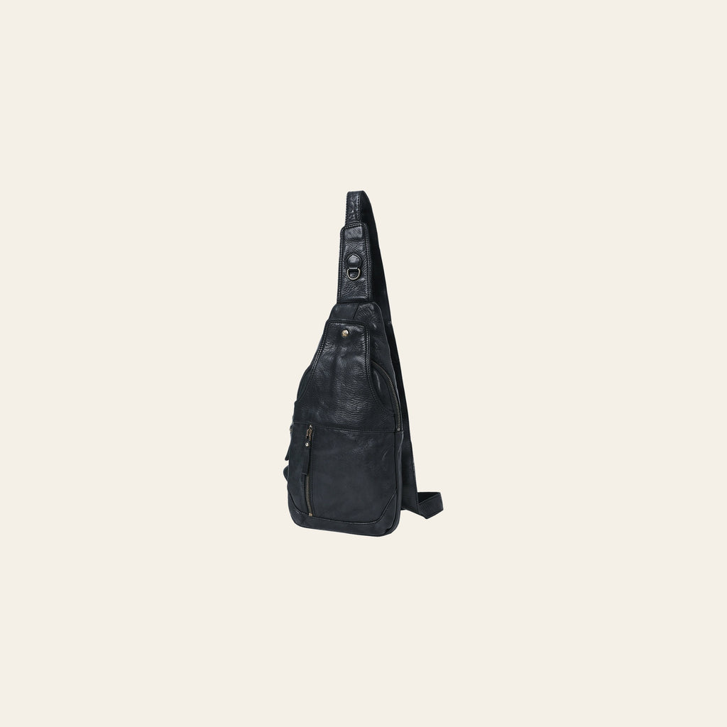 Spaghetti Western Swc202Blk Sling Vintage Handmade Drum Dyed Genuine European Cowhide Leather Women Bag Western Handbag Purse