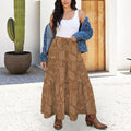 Baha Ranch Western Boot Print Tiered Prairie Maxi Skirt by Baha Ranch Western Wear